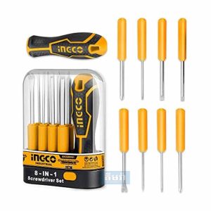 AKISD0901 Ingco 9pcs Screwdriver Set with 1pcs Interchangeable Handle - ទុលណឺវីសឈុត