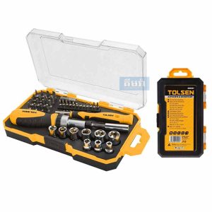 20041 Tolsen 42PCS BITS & SOCKETS SET - ឈុតទុលណឺវីសនិងសោរអូតូមាន 42គ្រាប់
