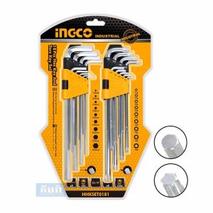 Ingco HHKSET0181 18pcs Hex Allen Key Wrench and Torx Key Set - សោរតាន់ឈុត