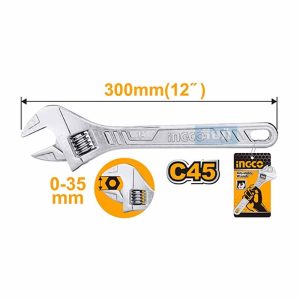 Adjustable Wrench Hand Tool Ingco 12"(300mm) HADW131122 - ម៉ាឡេតដៃ ingco 12"