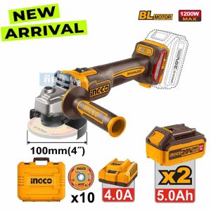 CAGLI2210032 Brushless Motor Lithium-Ion Cordless Angle Grinder Ingco - ម៉ូទ័រឆាបប្រើថ្ម 20V P20S/20V