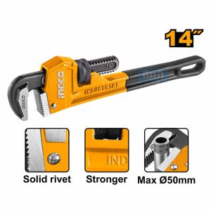 HPW0814 350mm(14") Ingco Pipe Wrench - ម៉ាឡេតមូលទិប 14'' (350mm) x 50mm