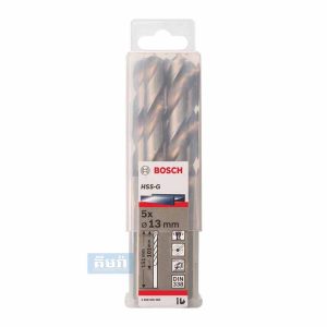 13mm HSS-G Metal Drill Bits, 5 Piece Pack (2608595083) – ផ្លែស្វានដែក​ BOSCH 13mm (5pcs)
