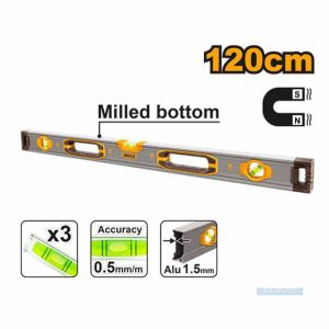 HSL38120M Spirit level with powerful magnets - កែវស្ទង់ទឹក 120cm ឆក់