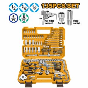 INGCO 135PCS COMBINATION HAND TOOL SET HKTHP21351 - ឈុតសោរ និងសម្ភារៈជាង INGCO 135pcs/set