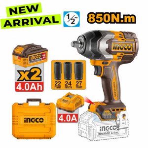 CIWLI2085 Cordless impact wrench - ម៉ូទ័រម៉ូលវ៉ាឡុងប្រើថ្មឈុតថ្ម 20Vx2 INGCO