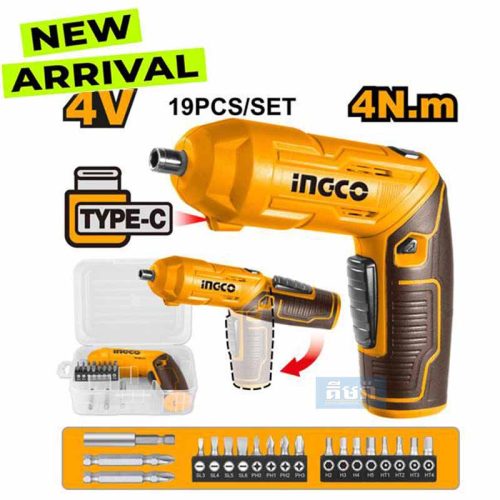 CSDLI0442 INGCO Cordless screwdriver - ទុលវីសប្រើថ្ម 4V កាច់បាន