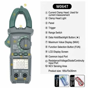 Wynn's W0647 Multifunctional Clamp Multimeter - Digital AC/DC Electrical Meter - អ៊ូមម៉ែត្រ