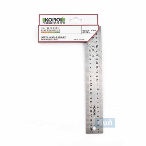 KRM108-10 បន្ទាត់កែង -​ KOROL 10-Inch Stainless Steel Angle Square Ruler