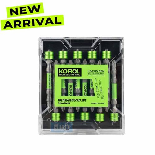 KRA105-65M ផ្លែបាញ់វីស - KOROL 10-Piece Double-Ended Magnetic Screwdriver Bit Set