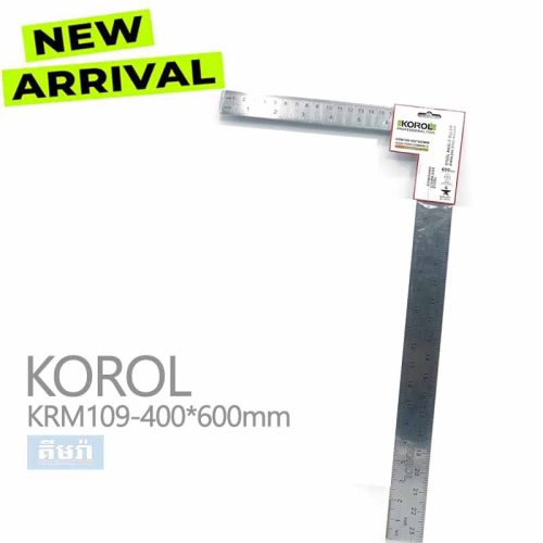 KRM109-400*600MM បន្ទាត់កែង - KOROL Stainless Steel Framing Square / Angle Ruler